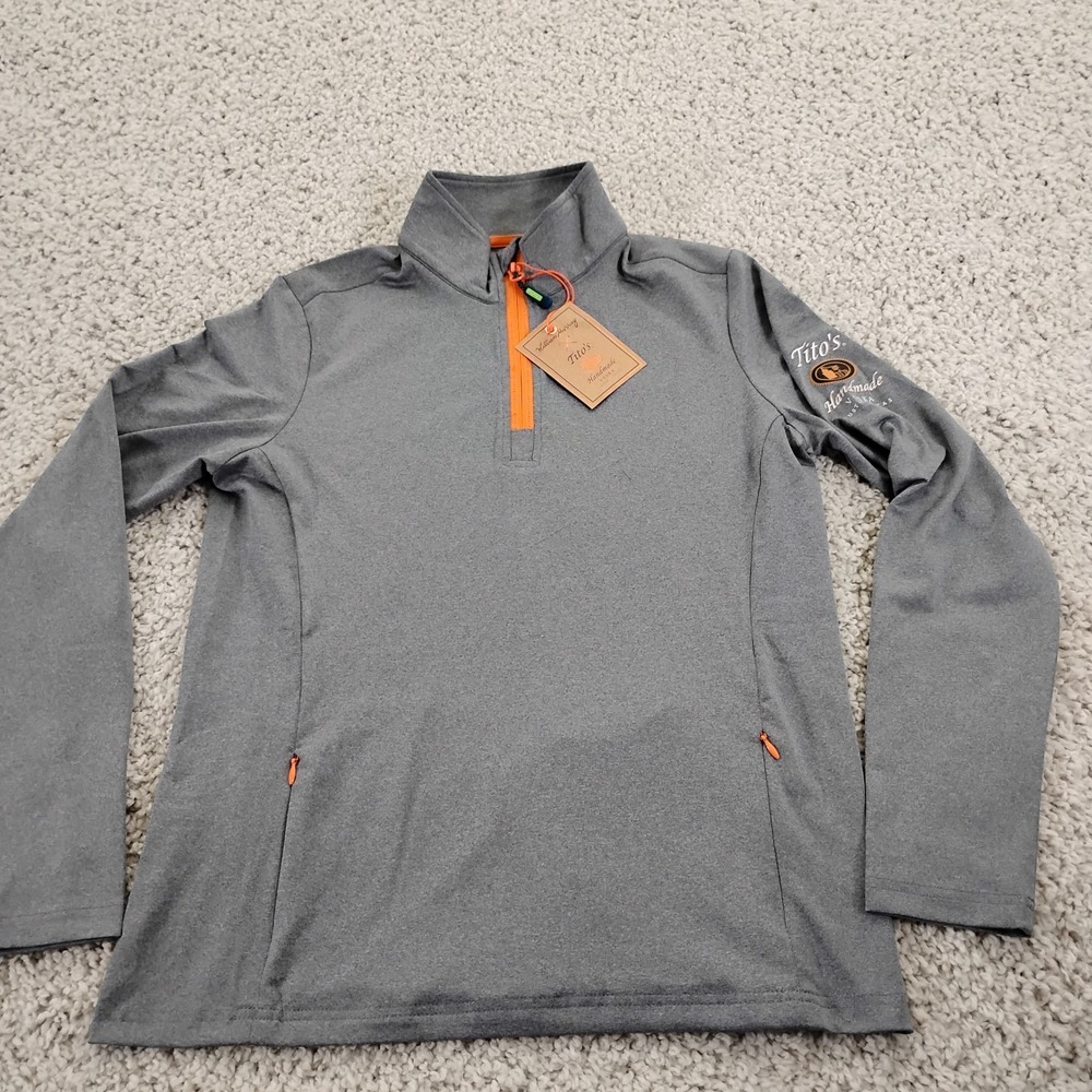 William Murray Pullover Womens Small Gray Titos Vodka 1/4 Zip Performance Logo